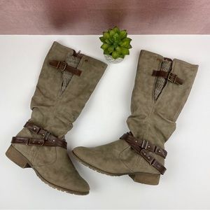 Pop Bernum Gray Brown Calf Western Casual Boots Women Size 11M